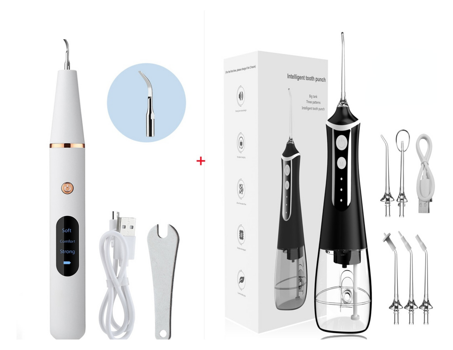 HYDRO JET Water Flosser, 350ML 5 Nozzles Mouth Washing Machine | ULTRASONIC Electric Dental Scaler Oral Hygiene Kit Teeth Calculus Plaque Remover for Teeth